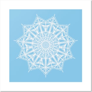 Classy White Mandala Pattern Design Posters and Art